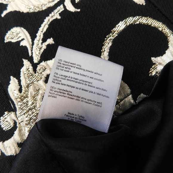 ANINE BING Gold Metallic Brocade Dress Jacquard Swirly Mini Party Holidays XS - Picture 14 of 16